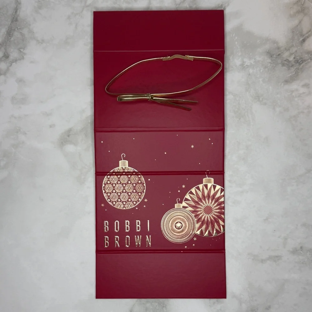 🎁 Bobbi Brown Holiday Gift Box & Envelope Set – Red & Gold – Empty Packaging